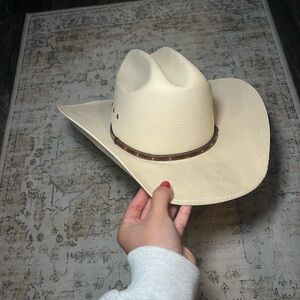 Stetson Straw Cowboy Hat with Brown Band